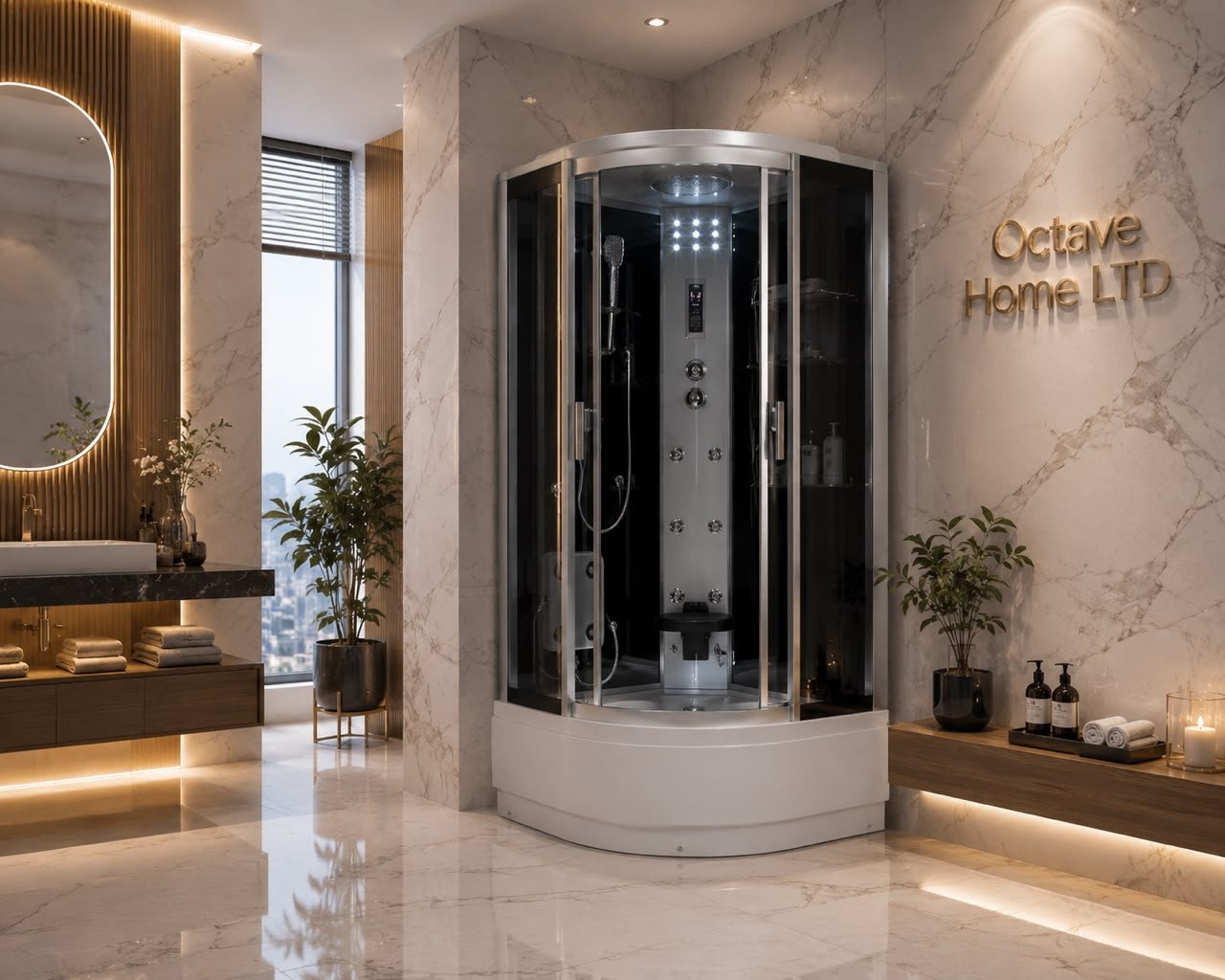 Premium Luxury Steam Shower Room (Executive Model – High Base)