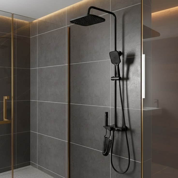 Digital Thermostatic Shower Mixer System with LED Display & Temperature Control