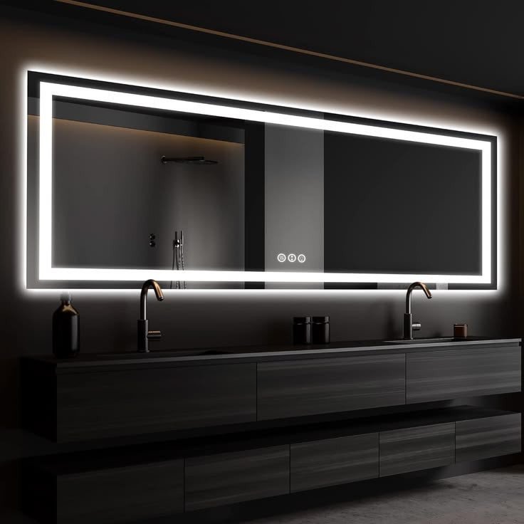 Luxury LED Bathroom Mirror with Smart Touch Control - Anti-Fog, Dimmable, Wall Mounted
