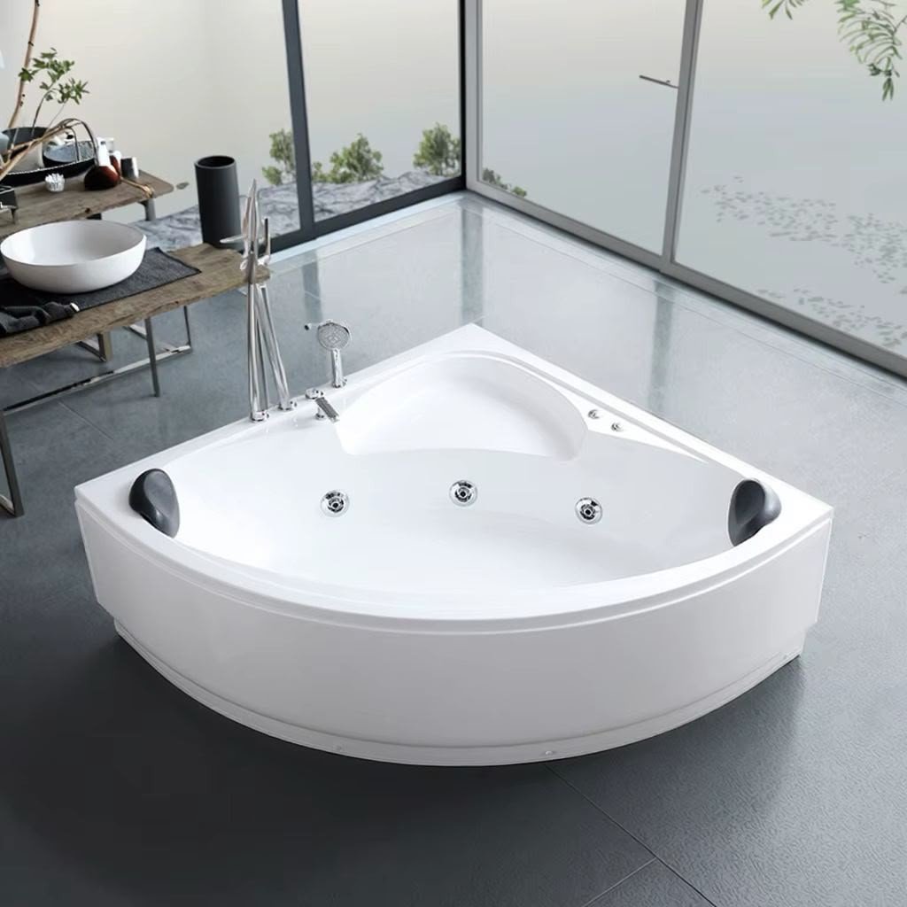 Luxury Double Seater Corner Jacuzzi Bathtub - Indoor/Outdoor Spa
