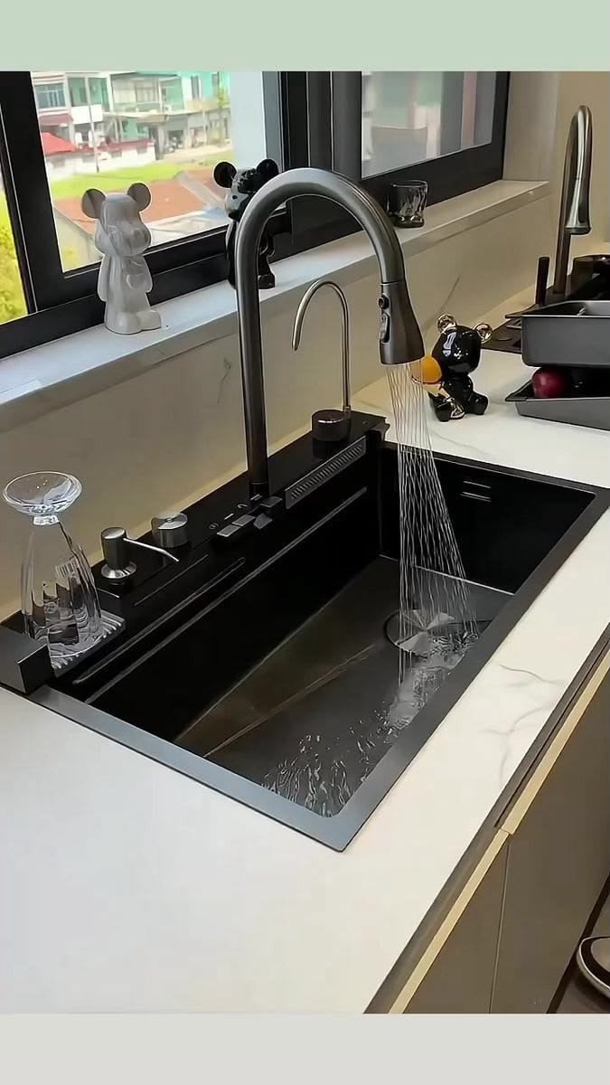 Handmade Multifunctional Kitchen Sink - Deep Basin, Stainless Steel, Modern Design