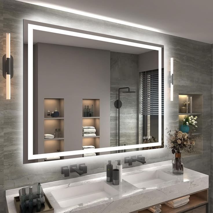 Luxury LED Bathroom Mirror | Anti-Fog, Dimmable Vanity Mirror with Light