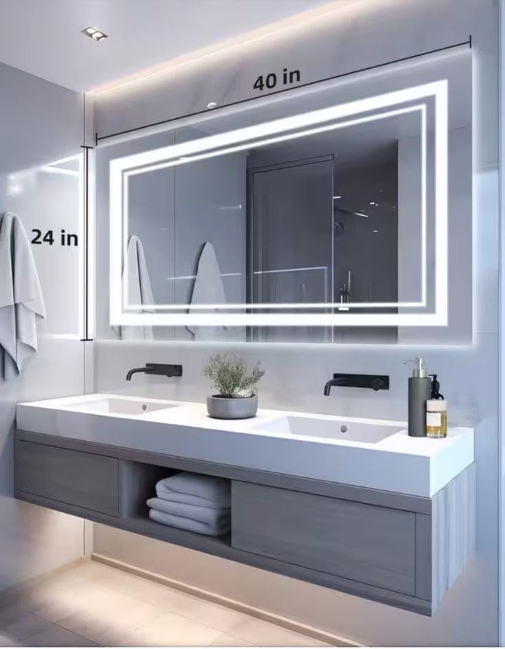 Luxury LED Bathroom Mirror | Anti-Fog, Dimmable Vanity Mirror with Light