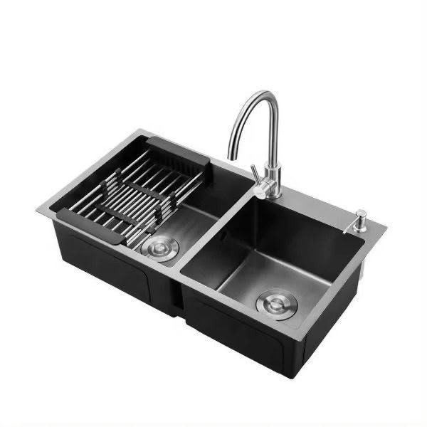 Handmade Multifunctional Kitchen Sink Collection - Deep Basin, Durable Stainless Steel