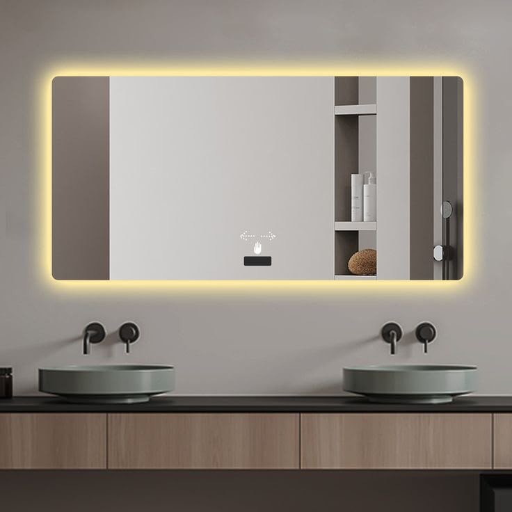 Luxury LED Bathroom Mirror - Dimmable Anti-Fog Wall Mount Vanity Light